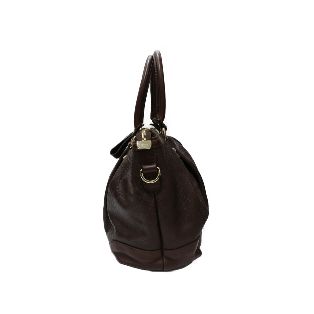 Gucci strap Brown Shoulder Bag Leather Handbag Sukey